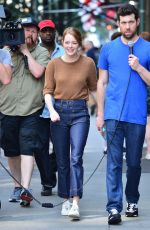 EMMA STONE on the Set of Comedy in New York 07/17/2018