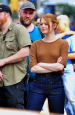 EMMA STONE on the Set of Comedy in New York 07/17/2018