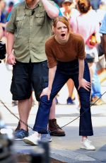 EMMA STONE on the Set of Comedy in New York 07/17/2018