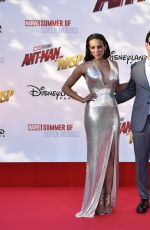 EVANGELINE LILLY at Ant-Man and The Wasp Premiere in Paris 07/14/2018