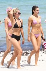 FAITH ANNE and CAMBRIE SCHRODER in Bikinis at a Beach in Miami 07/15/2018