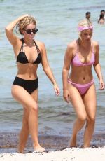 FAITH ANNE and CAMBRIE SCHRODER in Bikinis at a Beach in Miami 07/15/2018