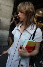 GEORGIA MAY JAGGER and SUKI WATERHOUSE Leaves Miu Miu Fashion Shoe in Paris 06/30/2018