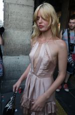 GEORGIA MAY JAGGER and SUKI WATERHOUSE Leaves Miu Miu Fashion Shoe in Paris 06/30/2018