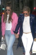 GIGI and YOLANDA HADID Out Shopping in New York 07/17/2018
