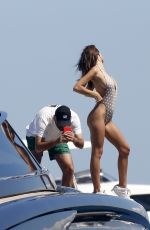 GIGI HADID and EMILY RATAJKOWSKI at a Boat in Mykonos 07/01/2018