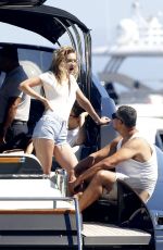 GIGI HADID and EMILY RATAJKOWSKI at a Boat in Mykonos 07/01/2018