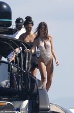 GIGI HADID and EMILY RATAJKOWSKI at a Boat in Mykonos 07/01/2018