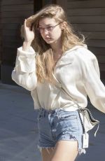 GIGI HADID in Cutoff Jeans Leaves Her Apartment in New York 07/18/2018