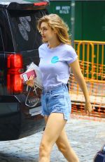 GIGI HADID in Daisy Dukes Out in New York 07/18/2018