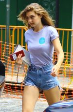 GIGI HADID in Daisy Dukes Out in New York 07/18/2018