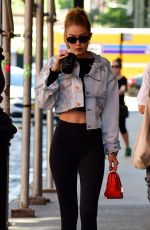 GIGI HADID in Tights Out in New York 07/19/2018