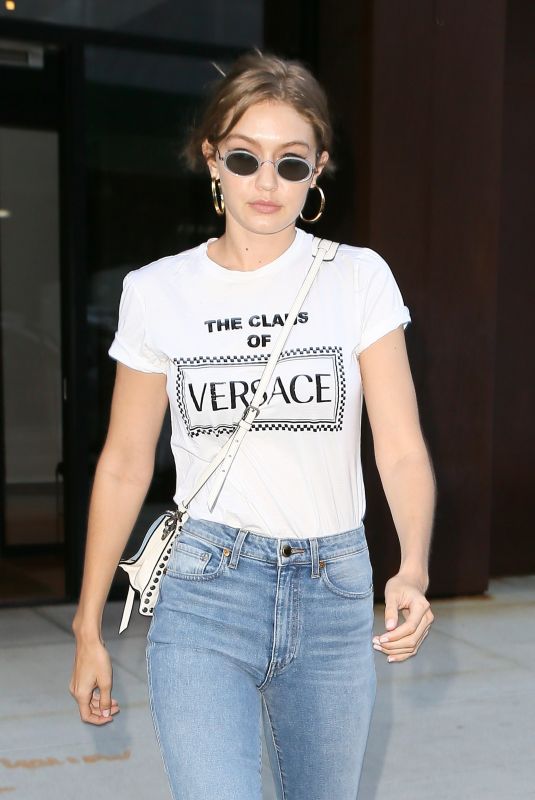 GIGI HADID Out for Dinner in New York 07/18/2018