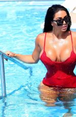 GRACE J TEAL in Swimsuit at a Pool in Southend 07/09/2018