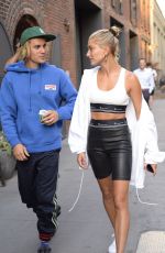 HAILEY BALDWIN and Justin Bieber at Cecconi