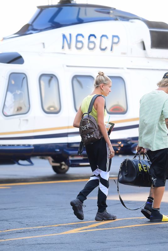 HAILEY BALDWIN and Justin Bieber Boarding a Helicopter in New York 07/11/2018