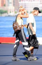 HAILEY BALDWIN and Justin Bieber Boarding a Helicopter in New York 07/11/2018