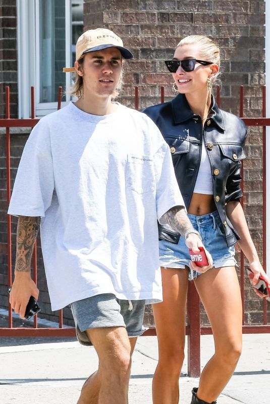 HAILEY BALDWIN and Justin Bieber Out in New York 07/28/2018