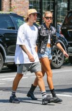 HAILEY BALDWIN and Justin Bieber Out in New York 07/28/2018