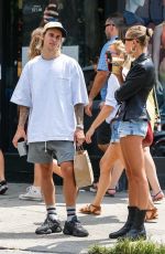HAILEY BALDWIN and Justin Bieber Out in New York 07/28/2018