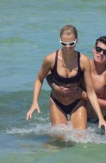 HAILEY CLAUSON in Bikini on the Beach in Miami 07/15/2018
