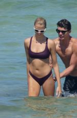 HAILEY CLAUSON in Bikini on the Beach in Miami 07/15/2018