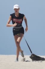 HAILEY CLAUSON Workout at a Beach in Venice 07/23/2018