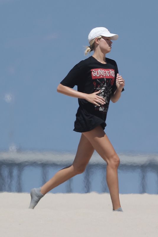 HAILEY CLAUSON Workout at a Beach in Venice 07/23/2018