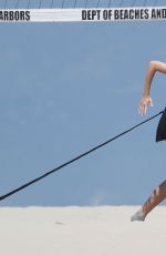 HAILEY CLAUSON Workout at a Beach in Venice 07/23/2018
