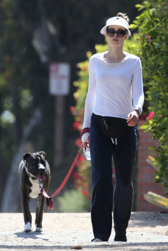 HEATHER GRAHAM Out with Her Dog in Malibu 07/07/2018