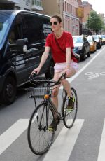 HILARY RHODA Riding a Bike Out in New York 07/18/2018