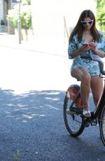 IMOGEN THOMAS Riding at Bike Out in London 07/20/2018
