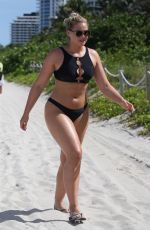 ISKRA LAWRENCE in Bikini on the Beach in Miami 07/12/2018