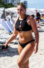 ISKRA LAWRENCE in Bikini on the Beach in Miami 07/12/2018