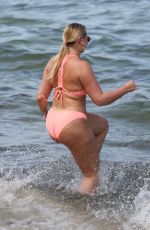 ISKRA LAWRENCE in Pink Bikini at a Beach in Miami 07/13/2018