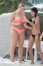 ISKRA LAWRENCE in Pink Bikini at a Beach in Miami 07/13/2018