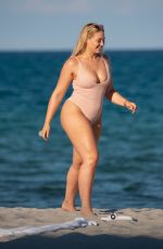 ISKRA LAWRENCE in Swimsuit at a Beach in Miami 07/14/2018