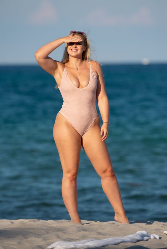 ISKRA LAWRENCE in Swimsuit at a Beach in Miami 07/14/2018