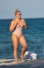 ISKRA LAWRENCE in Swimsuit at a Beach in Miami 07/14/2018