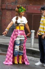 JANET JACKSON on the Set of Her Music Video in Brooklyn 07/23/2018