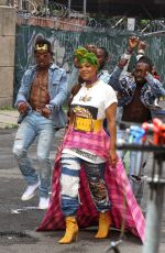 JANET JACKSON on the Set of Her Music Video in Brooklyn 07/23/2018