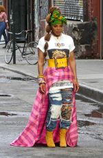 JANET JACKSON on the Set of Her Music Video in Brooklyn 07/23/2018