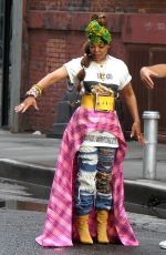 JANET JACKSON on the Set of Her Music Video in Brooklyn 07/23/2018