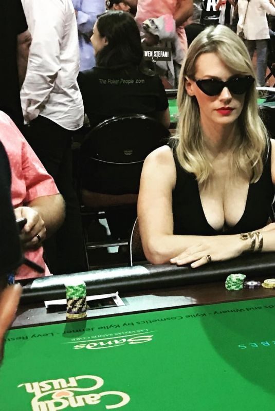 JANUARY JONES Playing Poker 07/29/2018 Instagram Picture
