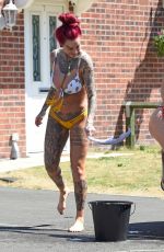 JEMMA LUCY and ALICIA SUMMERS in Bikinis Washing a Car in Manchester 07/05/2018