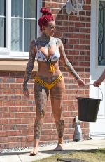 JEMMA LUCY and ALICIA SUMMERS in Bikinis Washing a Car in Manchester 07/05/2018