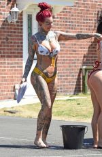 JEMMA LUCY and ALICIA SUMMERS in Bikinis Washing a Car in Manchester 07/05/2018