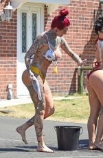 JEMMA LUCY and ALICIA SUMMERS in Bikinis Washing a Car in Manchester 07/05/2018
