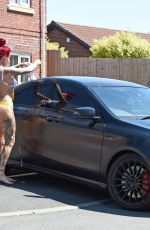 JEMMA LUCY and ALICIA SUMMERS in Bikinis Washing a Car in Manchester 07/05/2018
