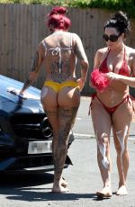JEMMA LUCY and ALICIA SUMMERS in Bikinis Washing a Car in Manchester 07/05/2018
